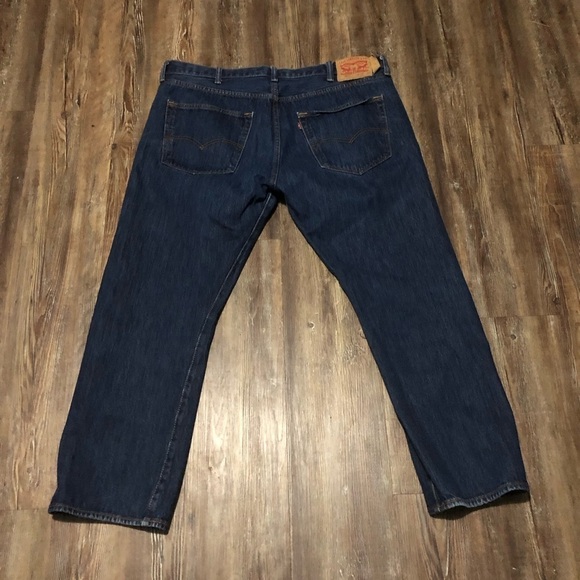 Levi's 501 Jeans Men's 40x29 Button Fly Dark Wash Relaxed Straight Leg Baggy - Picture 5 of 7